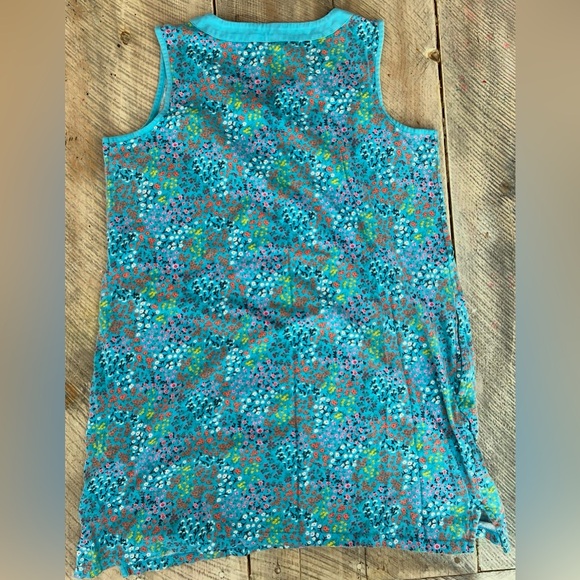 Lands' End Women's Floral Cotton Jersey Notch Neck Dress Large 14-16 Cover up - Picture 5 of 5